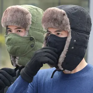 Trapper Hat, Winter Warm Trooper Hats with Ear Flaps and Mask, Winter Hat for Men/Women, Fur Lined Ushanka Hat