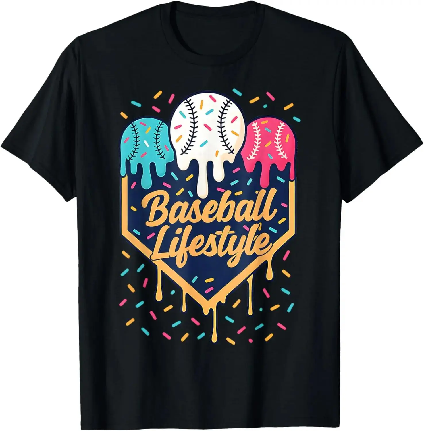 Baseball Lifestyle 101 Drip Baseball Graphic T-Shirt | Crewneck Cotton Tee for Men & Women | Casual Everyday Wear