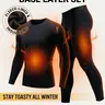 Men's Two-Piece Thermal Base Layer Set—Fleece-Lined, Warm and Cold-Resistant Winter Compression Wear—Moisture-Wicking Long-Sleeve T-Shirt and Compression Pants—Ideal for Skiing and Outdoor Training in Cold Weather