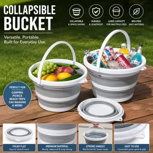 Multi-Use Collapsible Wash Bucket,  Fishing, Car Washing & Home,No More Bulky Buckets!Collapsible Foldable Bucket Saves 70% Space,CampingEssentials,Leakproof & Durable Foldable Bucket, Reinforced Handle Holds Full Load Without Spilling