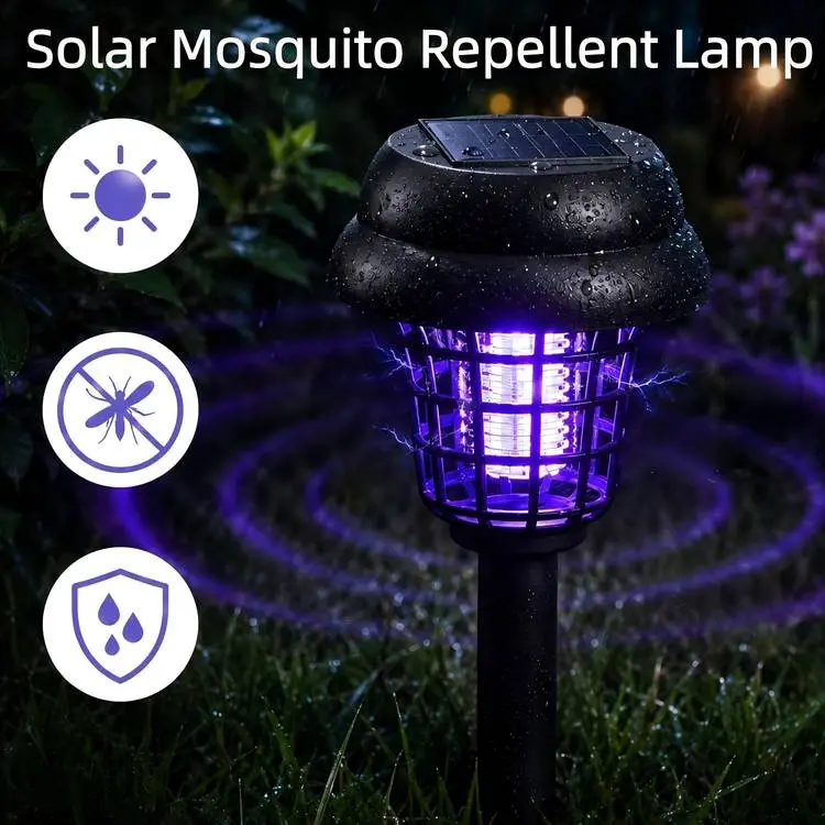4-piece solar mosquito repellent lamp - Outdoor mosquito repellent lamp - Mosquito repellent lamp suitable for indoor and outdoor courtyards and gardens