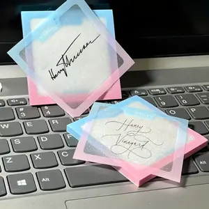 100 transparent frosted post-it notes | Waterproof writable post-it notes, with removable stickiness, suitable for planning/learning office scrapbooks-essential for stationery lovers, Office Supplies