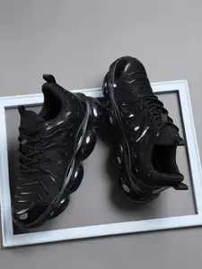 Trendy Men's Low-Top Running Shoes, Future-Style Pure Design with Shiny Bubble Sole, Anti-Slip Cushioned Sneakers for Running & Urban Fashion, Sports Running Shoes