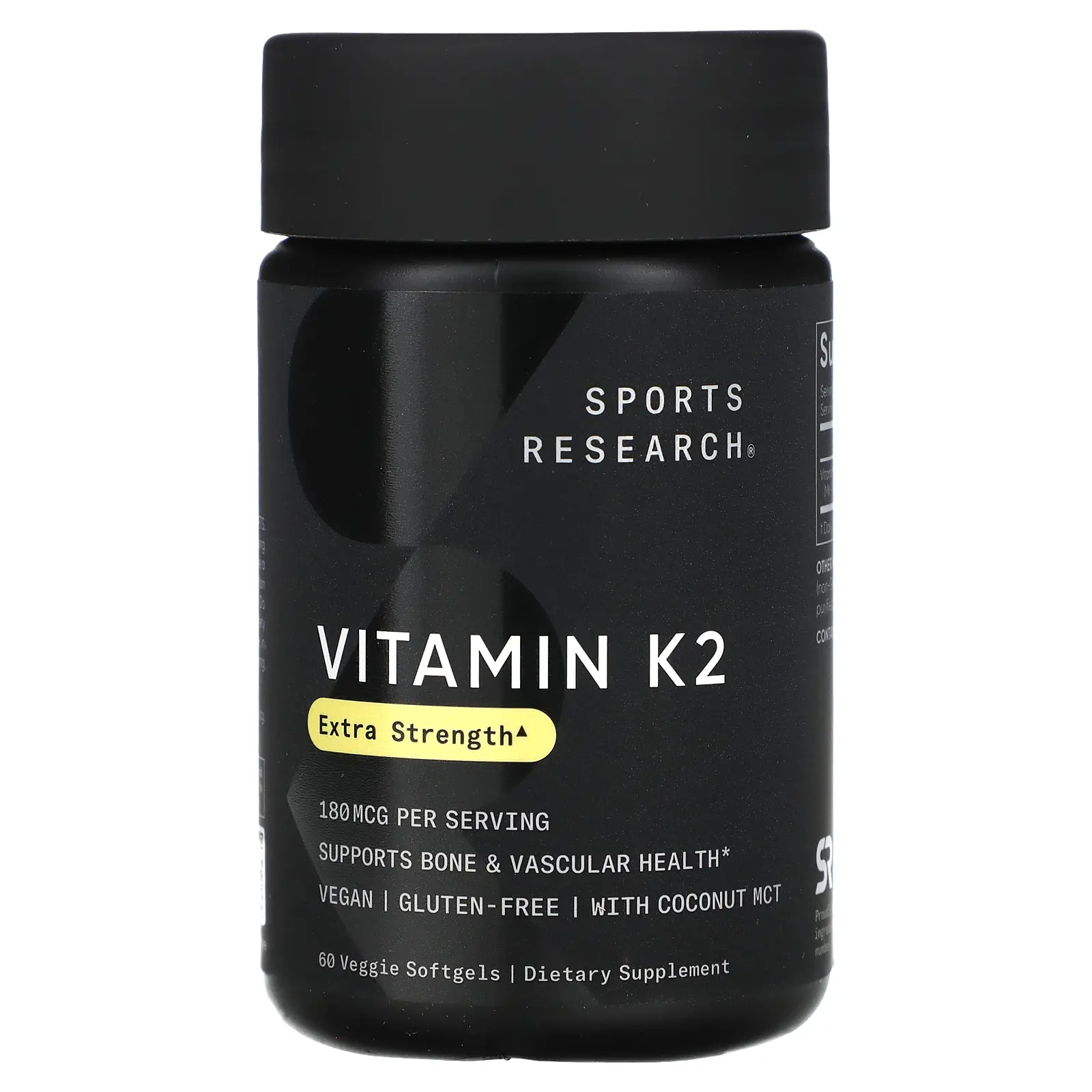 Sports Research Vitamin K2, 180 mcg, 60 Veggie Softgels Sports Research Vitamin K2, 180 mcg, 60 Veggie Softgels