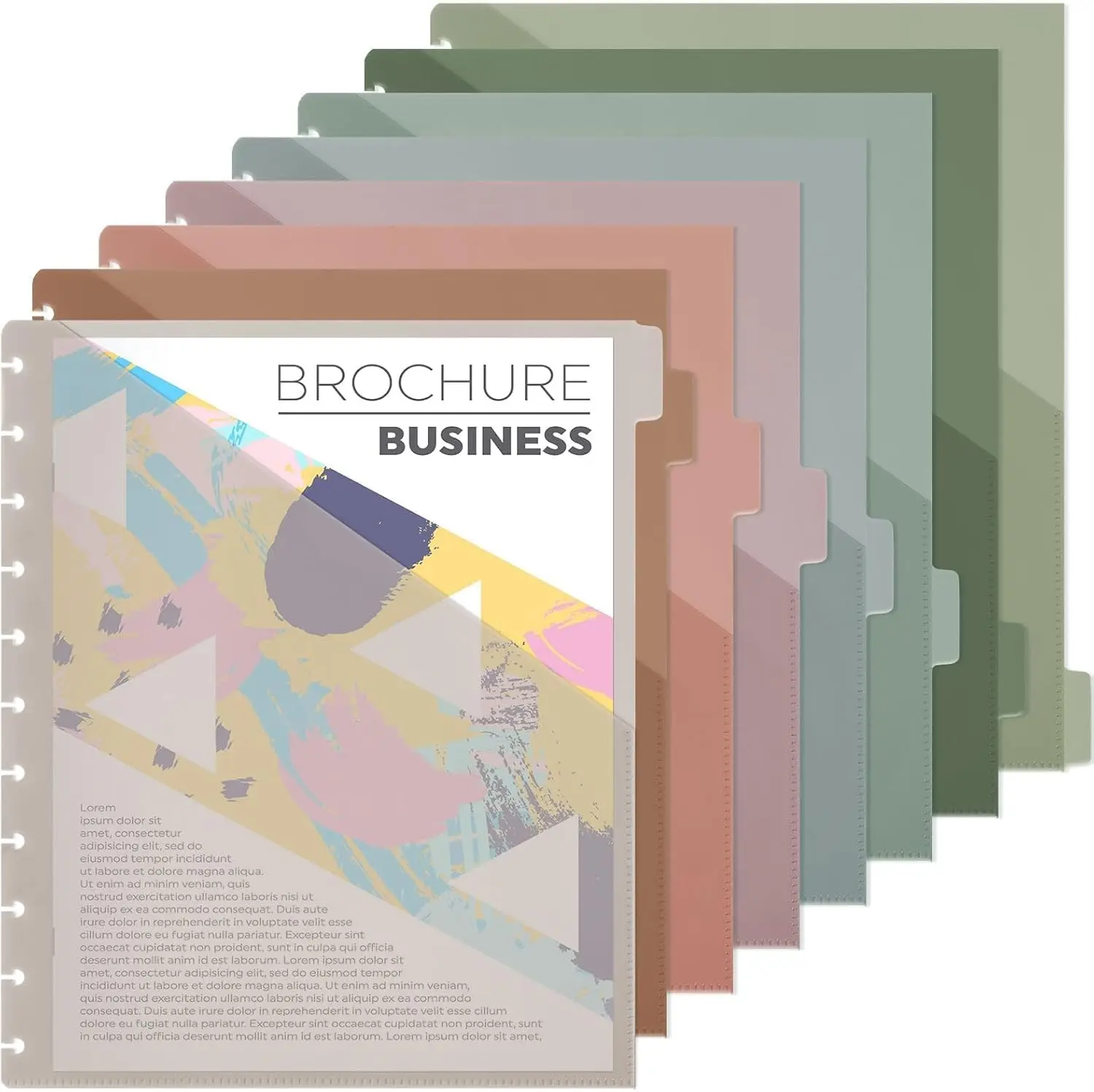 8 Pcs Discbound Pocket Dividers 8.5 x 11 with Tabs and Pockets 8 Tab Discbound Pocket Folders Letter Size DiscBound Binder Dividers Plastic Disc Planner Supplies for Business School Office