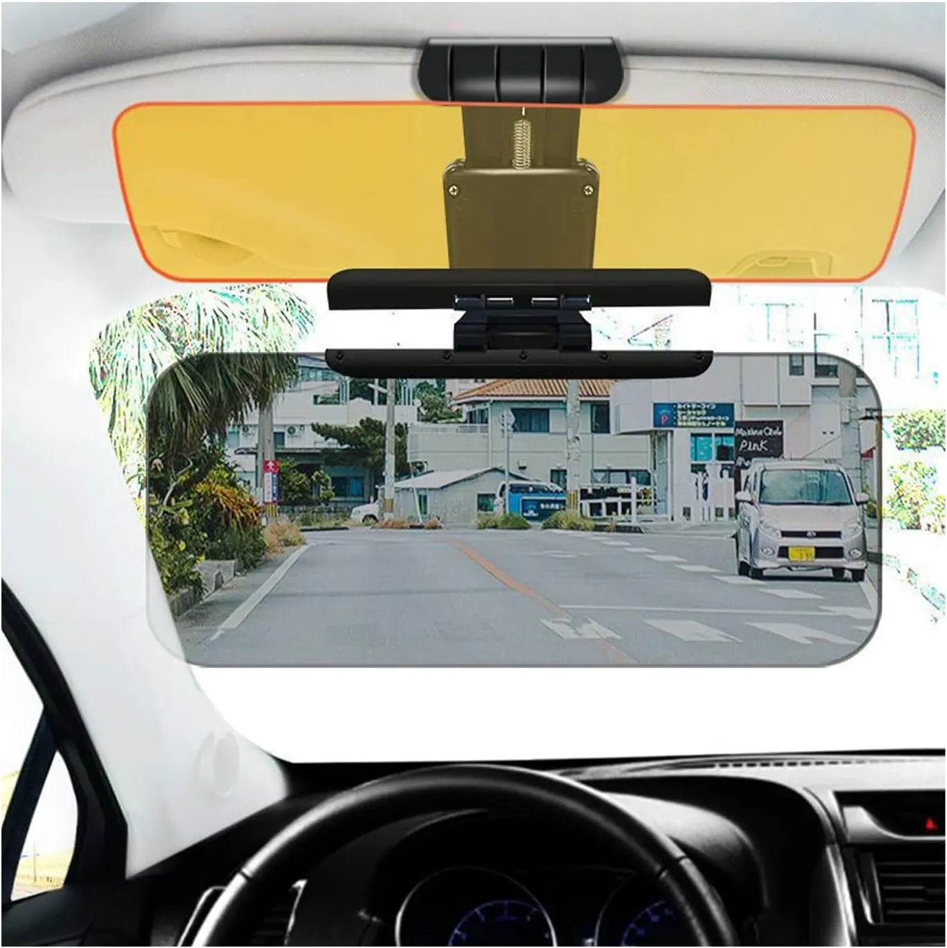 New 2-in-1 Car Sun VisorDay-night anti-glare, UV-blocking HD windshield visor for driver/passenger seats. With telescopic adjuster & fixed buckle, easy to use. Shades eyes, relieves driving fatigue