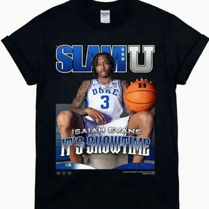 [FreeShip] Isaiah Evans It's Showtime Shirt - Premium Cotton SLAM Graphic Tee - Trendy Game Day Outfit for Duke Fans R0U 799 AZR