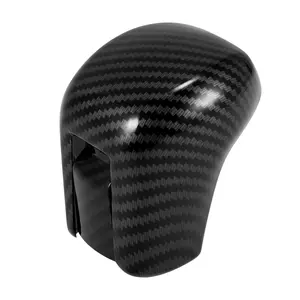 Gear Shift Knob Cover Automatic Transmission Lever Trim for Honda Civic 10th Gen 2016 2017 2018 2019 2020 2021 ABS Carbon Fiber Pattern Black