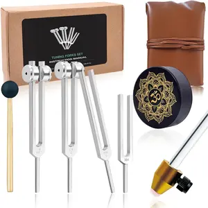 Tuning Forks for  Set - 128Hz, 136Hz, 256Hz, 384Hz.  Tuning Forks Chakra Set, for  Sound  , Meditation, DNA Repair, Reiki Energy, Guitar Tune Fork