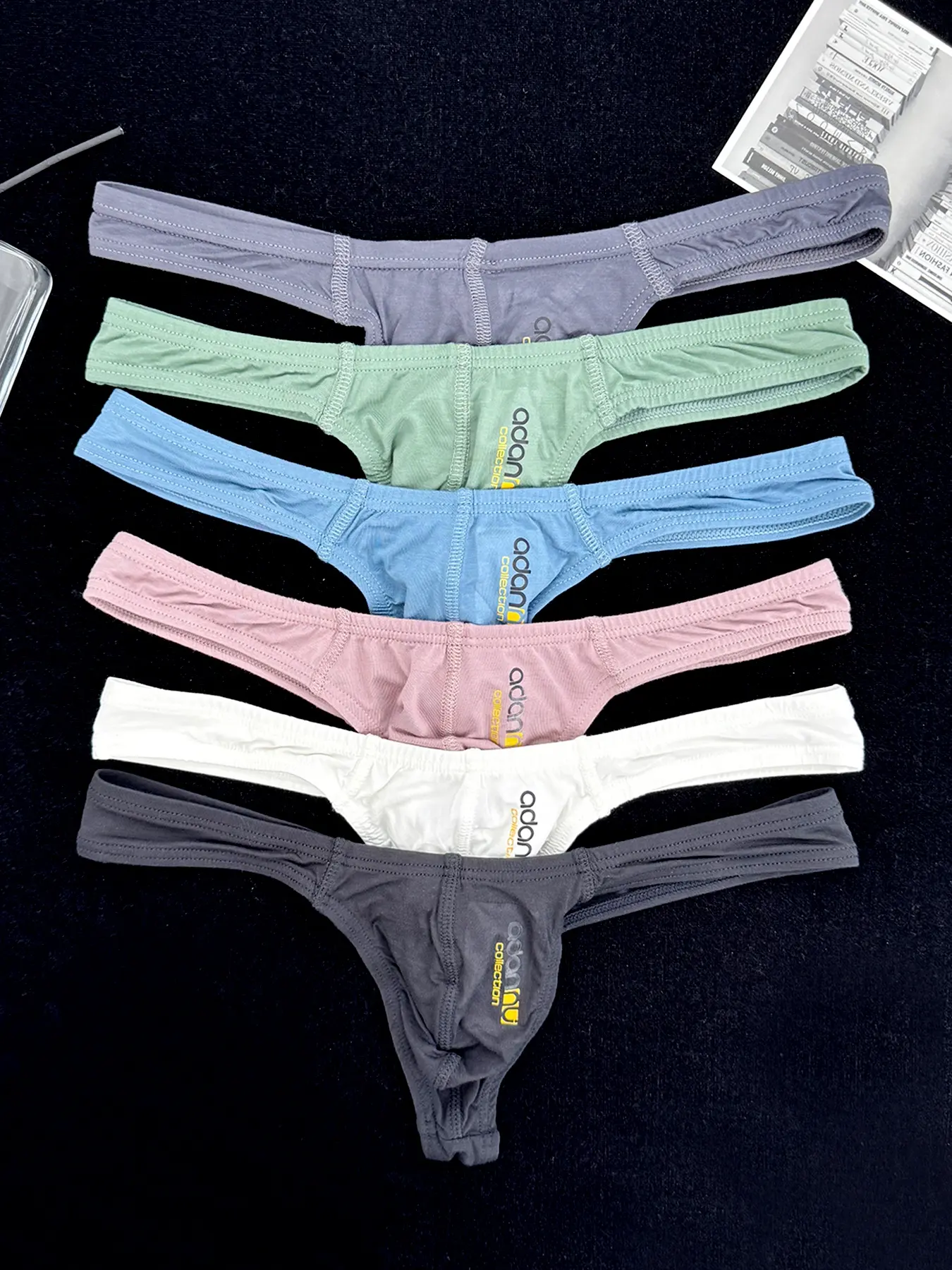 6-Pack Men's Modal Low Waist Briefs, Macaron Soft Colors, High Elasticity, Breathable, Skin-Friendly, Sexy Trendy Aesthetic Summer Underwear