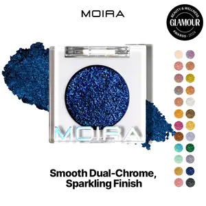 Moira | Chroma Light Eye Shadow | High-Pigment Foiled Finish, Creamy Blendable, Long-Lasting Single Shadow, Shade, 100% Vegan, Microfine Shimmer (023, Midnight Blue)