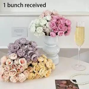 27 Head Tea Rose Peony Artificial Flowers, Decorative, Versatile Usage, Outdoor Wedding Decoration Props, High-End Table Arrangement, Handheld Bouquet, Living Room Decor