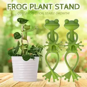 Frog Plant Stand Holder - Cute Flower Pot Clips for Climbing Plants, Indoor Outdoor Use, Stable Support to Make Plants Grow Upright