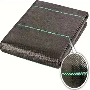 Woven Weed Barrier Fabric with Stripes, Breathable High-Quality Ground Cover for Garden Beds, Lawn, Patio