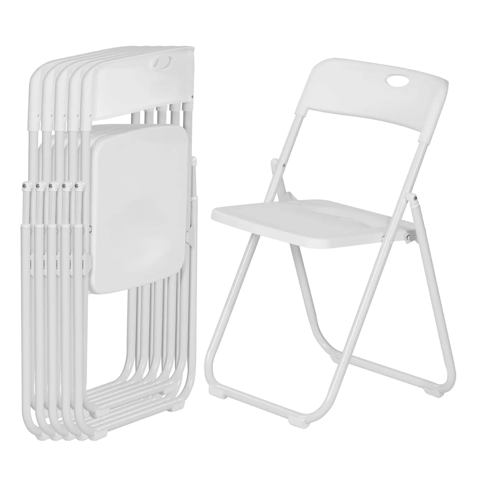 Portable Folding Plastic Chairs, 6/10 Pack with Metal Frame, 350 lb Capacity, Lightweight Easy to Fold and Store for Parties, Weddings, Office Use, Portable Folding Chair