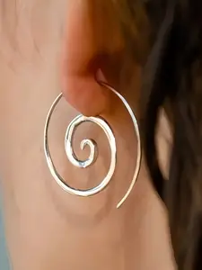 Vintage Geometric Spiral Metal Earrings, Elegant Minimalist Earrings, Simple Design Creative Women Party Vacation Commute Versatile Personalized Earings, Statement Earrings