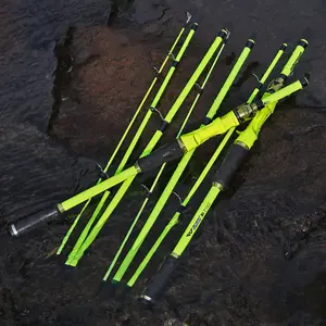 1.8M/5.91Ft 2.1M/6.89Ft Spinning Fishing Rod  4-Section Portable Casting Rod Medium FRP Material Adult Power Carp Game Fish