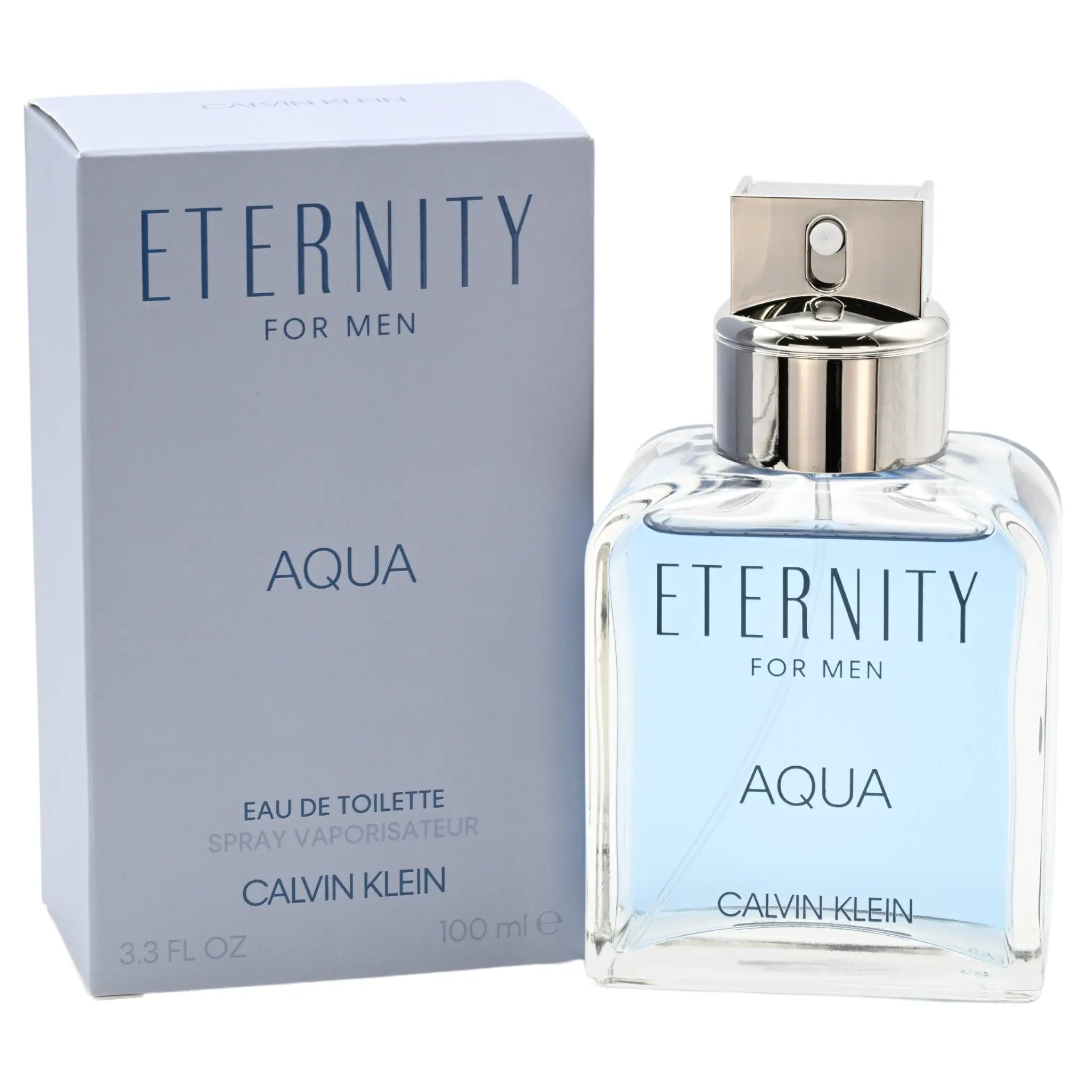 Calvin Klein Eternity Aqua Men's 3.3 fl oz Boxed EDT Cologne - Aromatic Woody Citrus Musk Fragrance with Plum & Pepper Lift, Cedar & Musk, Clean Non-Sweet, Confident Luxurious Wear, Daily Signature Scent, Dad Gift, New In Box