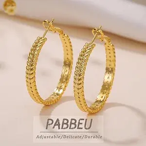 PABBEU Sterling Silver Hoop Earrings, 925 Sterling Silver Hoops Earrings for Women, Lightweight Silvers Hoops Earrings, Hypoallergenic Large Silvers Hoop Earrings for Women Gift.