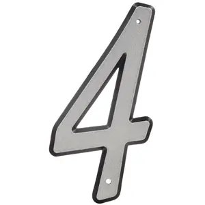 212 MAIN Classic 4 in. Weatherproof, Nail-On, Outdoor Reflective Plastic House Number Signs - 4-Pack Home Decor Signs