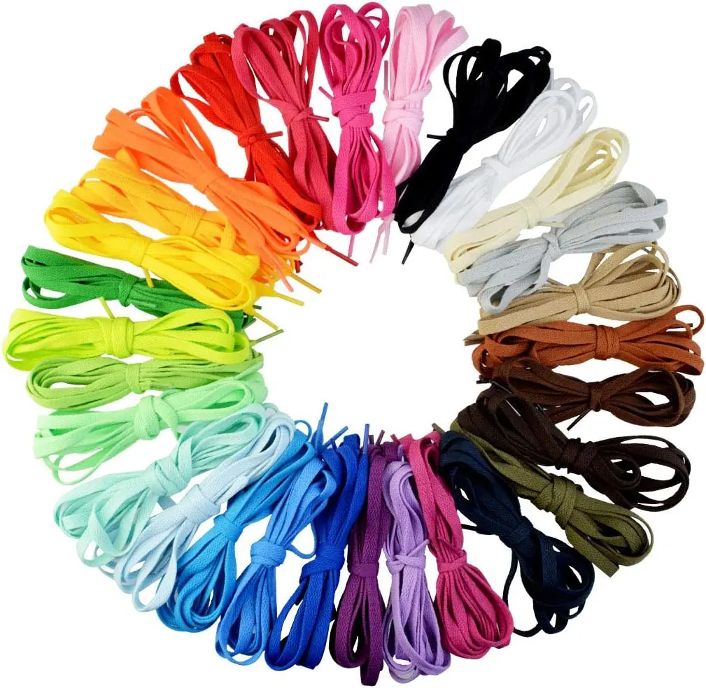 29 Pairs 47" Flat Colorful Shoe Laces for Sneakers – Athletic Replacement Laces for Running, Skate & Sports Shoes, Durable Breathable Boot Laces