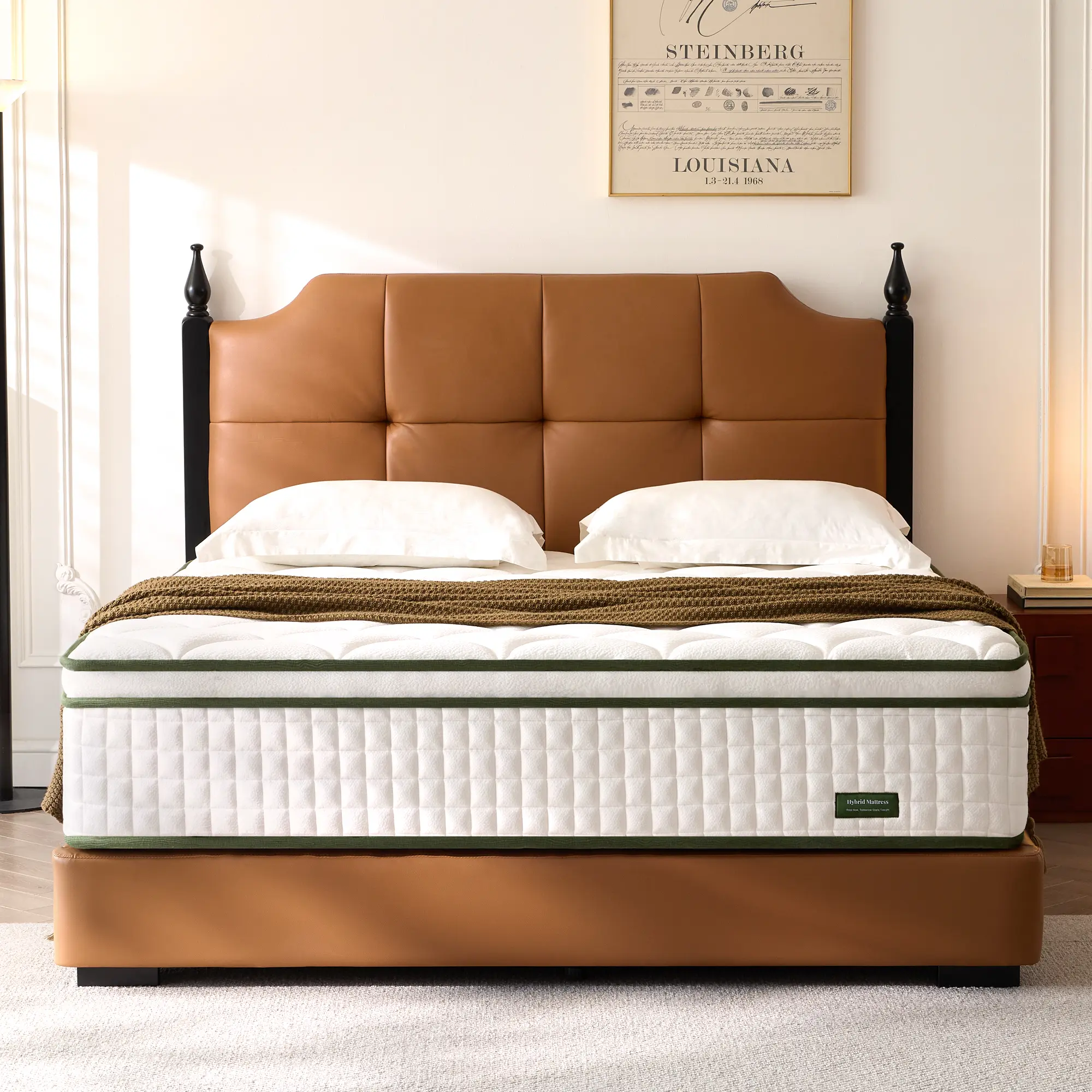 Bezzze Queen Hybrid Mattress in a Box 12 Inch Memory Foam & Pocket Spring Mattress for Pressure Relief & Motion Isolation, Individual Pocket Coils for Back & Lumbar Support, Soft Comfort Bed Mattress