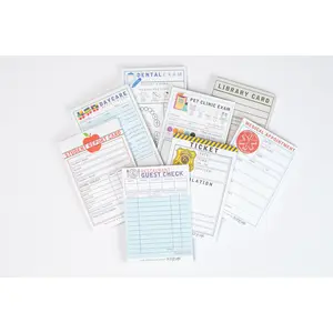 Kids Playtime Pads for Pretend Play Bundle - 8 Pack with 50 Sheets Each - 4"x6" Perfect for Imaginative Role-Playing - Made in USA