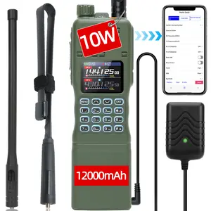 BAOFENG AR-152 PRO Ham Radio 10W APP Programming Rechargeable Walkie Talkies with High Gain Tactical Antenna NOAA Weather Radio with GPS Long Range Two Way Radio Copy Frequency USB Charging Survival Radio For Christmas Gift