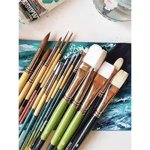 Princeton Snap! Brushes White Taklon Long Handle