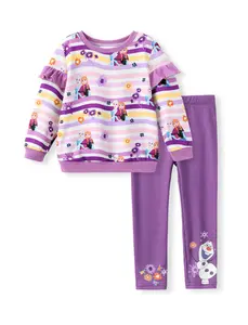 Disney Frozen Princess Girls 2-Piece Outfit Set Long Sleeve Sweatshirt & Leggings Fall Winter Kids Clothing Soft & Versatile Girlclothes，SprIngGIowUp ,RefreshedLook