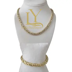 LaYaiBoutique #1875 14k Gold Plated Women's Choker Set with Statement Bracelet