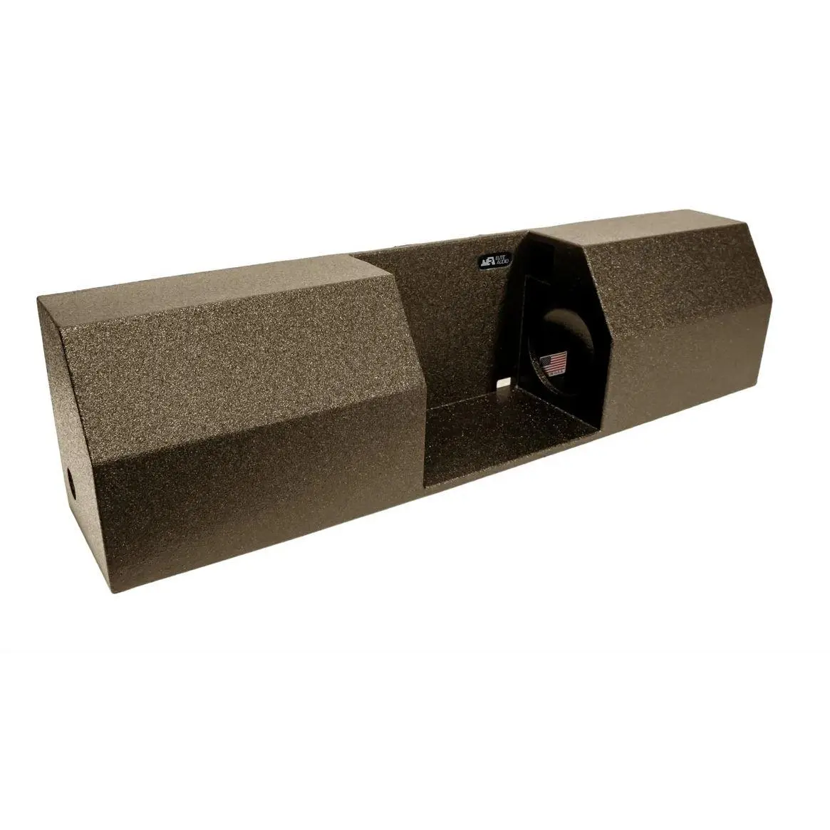 Elite Audio Enclosures | Ford Single Cab Dual 8" Ported - USA Made Subwoofer Box with Bed Liner Spray Finish