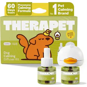 60-Day Calming Diffuser Set for Dogs - Dog Pheromone Diffuser, suitable for relieving stress, destructive behaviors, urinary incontinence, separation anxiety, barking, aggression, and chewing behaviors - Includes 60-day refill pack