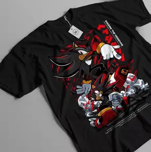 Shadow The Hedgehog Sonic Heroes Vintage T-Shirt S-5XL, Retro Video Game Graphic Tee, Unisex Streetwear Crewneck Short Sleeve Shirt for Men & Women