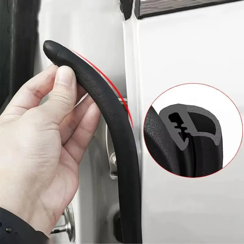 Car B Pillar Sealing Strip Soundproofing Tape, Self-Adhesive Auto Door Dust Proof Waterproof Tape, 2 Meter Rubber Noise Reduction Strips, Car Door Protector, Car Accessory
