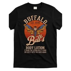 Buffalo Bill's Body Lotion T-Shirt - Vintage Horror Movie Tee with Iconic Graphic Print, Comfortable Cotton Unisex Shirt Suitable for Halloween, Themed Parties & Casual Wear - Retro Film Fan Gift