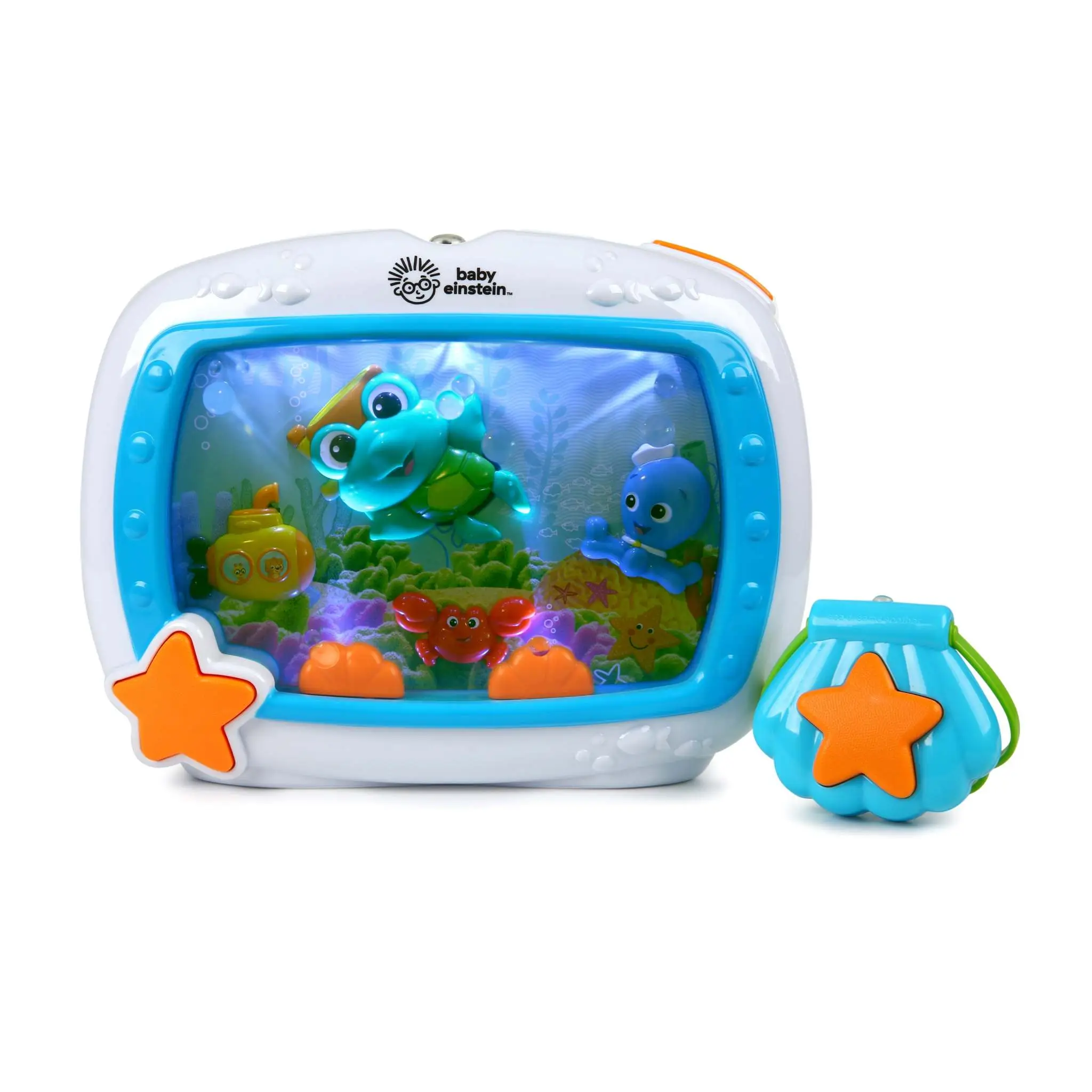 BABY EINSTEIN Sea Dreams Soother Musical Crib Toy & Sound Machine - Blue, Ocean-...
