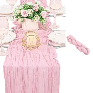 Light Cheese Cloth Tablecloth, Bohemian Style Wedding Party Bridal Shower Birthday Banquet Decor, Table Decoration