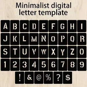 42pcs Reusable Alphabet Letter Number Symbol Craft Stencil Kit for Painting, Interlocking Hollow Stamping Embossing Template for Wood, Wall, Fabric, Rock, Chalkboard, Sign, DIY Art Projects