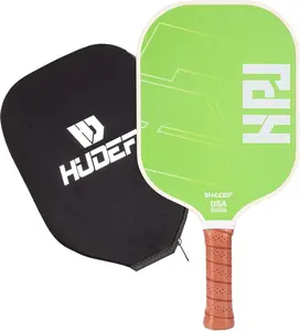 HUDEF Youth Pickleball Paddle Green Polypropylene Honeycomb Core with Protective Case for Left & Right Handed Players USAPA Approved