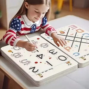 Magic Grooved Practice Copybook Disappearing Ink Pens, Reusable Handwriting Practice Scribe Book Set for Kids Ages 3-5 Preschool Calligraphy Learning Number Letter Tracing Books