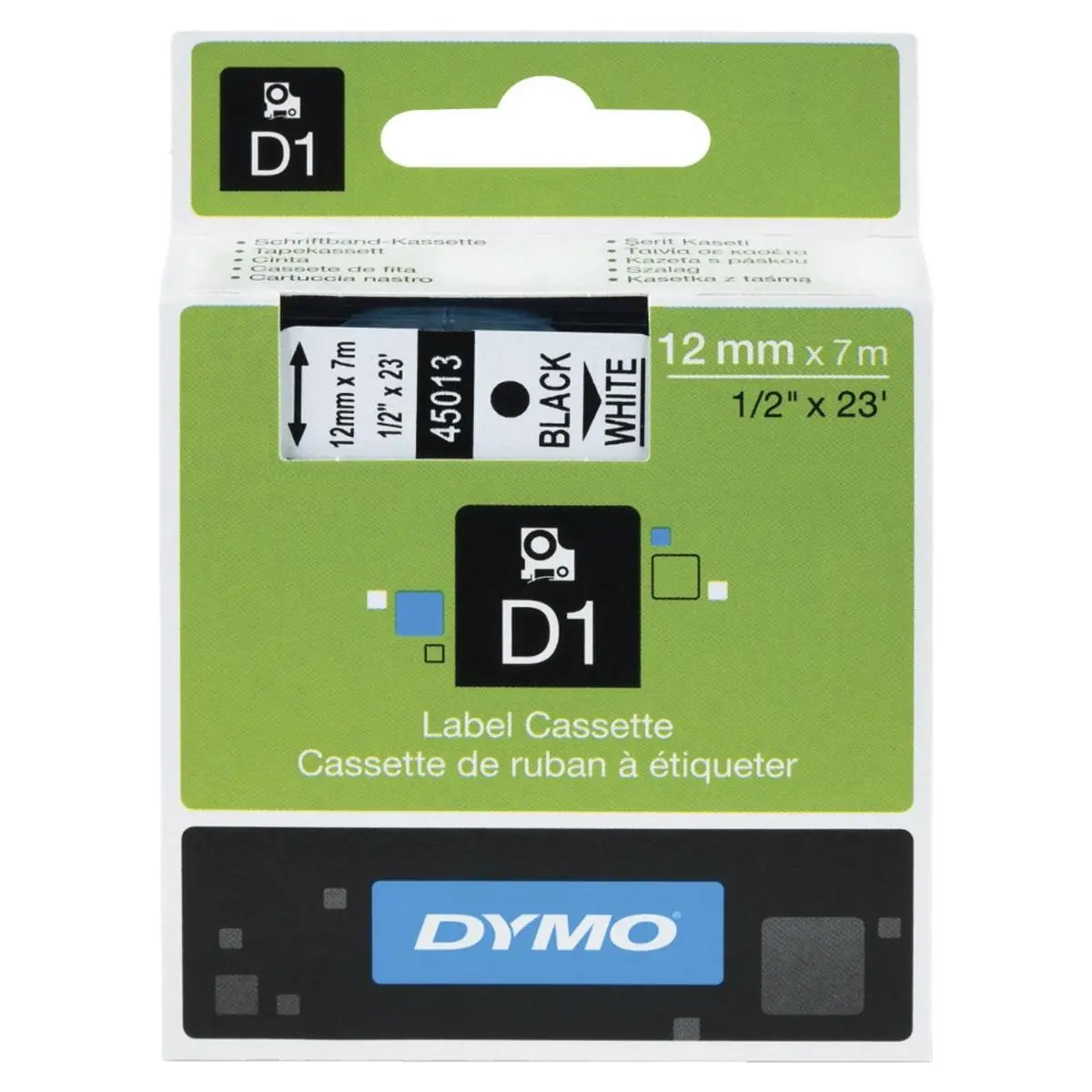 DYMO Execulabel LM155 Polyester Coated Scratch-Resistant No-Allergens Sticky Pressure-Sensitive Labels & Stickers Tape, 0.5 in x 23 ft, Black On White, Split Backing for Office Accessories