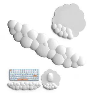 2 Count Keyboard Cloud Wrist Rest, Blue Keyboard Memory Foam Wrist Guard, Ergonomic, Relieve Typing Pain, Keyboard Pad with Wrist Support for Home Office/Computer/Laptop/Gaming/Mac-Blue