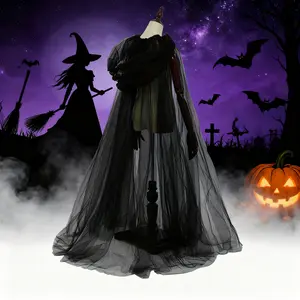 White/Black Double-Layer Cape Wrap 🧥 - Bridal Shawl & Witch Vampire Cosplay Cloak, Halloween Horror Party Costume Prop, Spooky Festival Outfit, Clothes, Black Friday Deal: Ideal Halloween Cosplay Gift 🎁