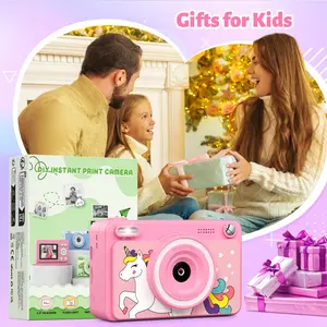 Instant Camera, Front Rear Dual Selfie Kids Camera with 1080P Videos, Holiday Birthday Gifts for Kids Age 3-14, Toddler Portable Travel Print Digital Camera Toy for 4 5 6 7 8 9 Year Boys Girls outdoorfun