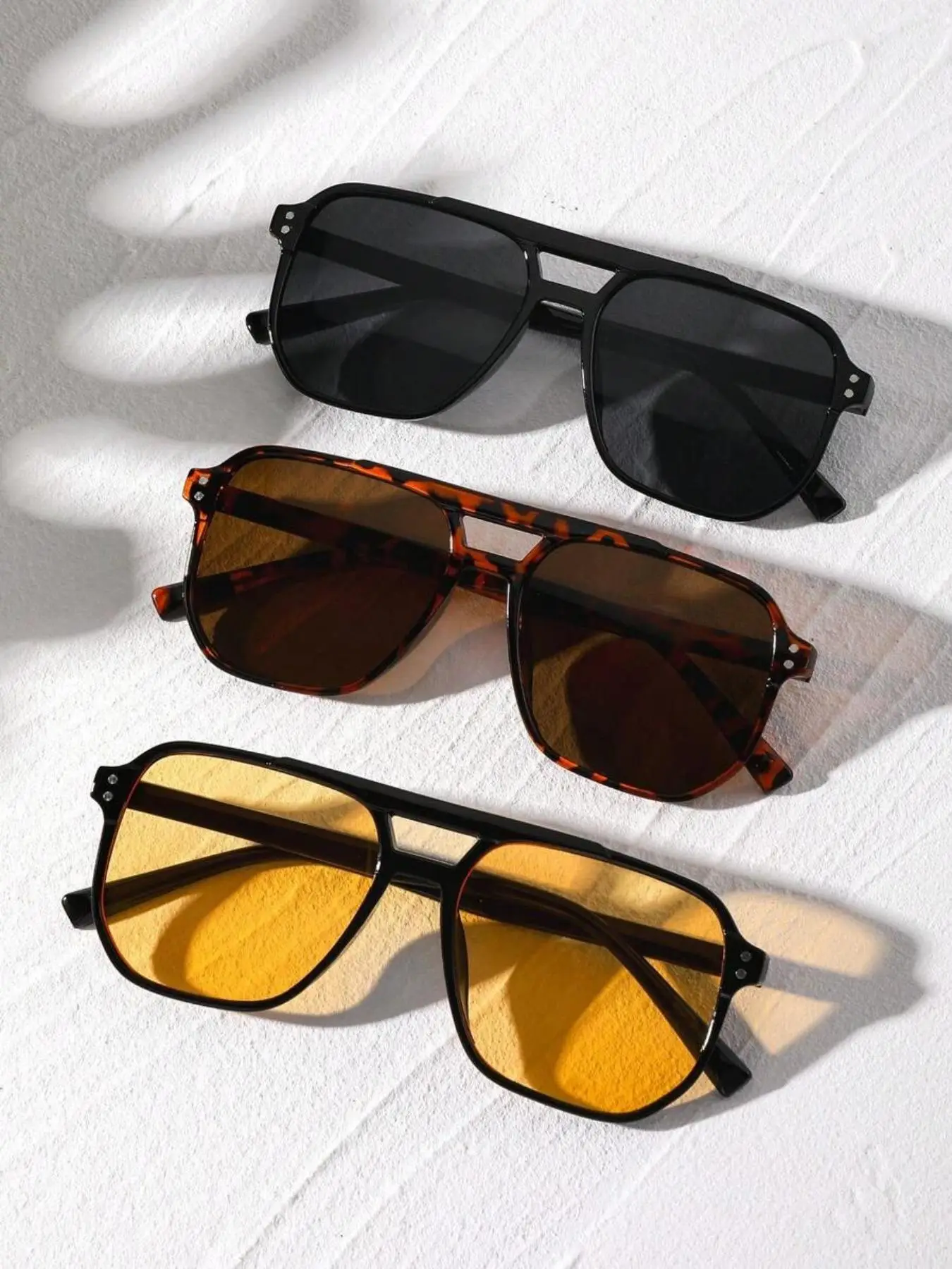 Vintage Simple Tinted Lens Sunglasses (3 Pairs), Outdoor Sports Sunglasses, Fashion Sunglasses for Men and Women, Travel Accessories