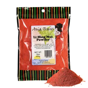 Asia Trans Li Hing Mui Crack Seed Plum Powder - Flavor-Based Hawaiian Favorite, Sweet-Sour-Salty Dried Asian Umeboshi Topping (16 oz Bag) for Desserts, Snacks