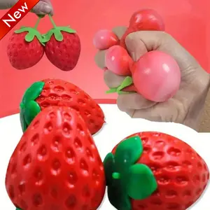 1pc Extra Large Strawberry Toy, Soft Realistic Stress Relief Ball, Sensory Fidget Decompression Toy for Adults