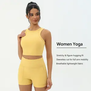 CILD Women's Tank Top Shirts Racerback Round Neck Sleeveless Flex Stretchy Skinny Sweat-Wicking Removable Padded Cups Spring Summer For Yoga Tennis Golf Jogging Biker Outdoor Trainning Sports Gym