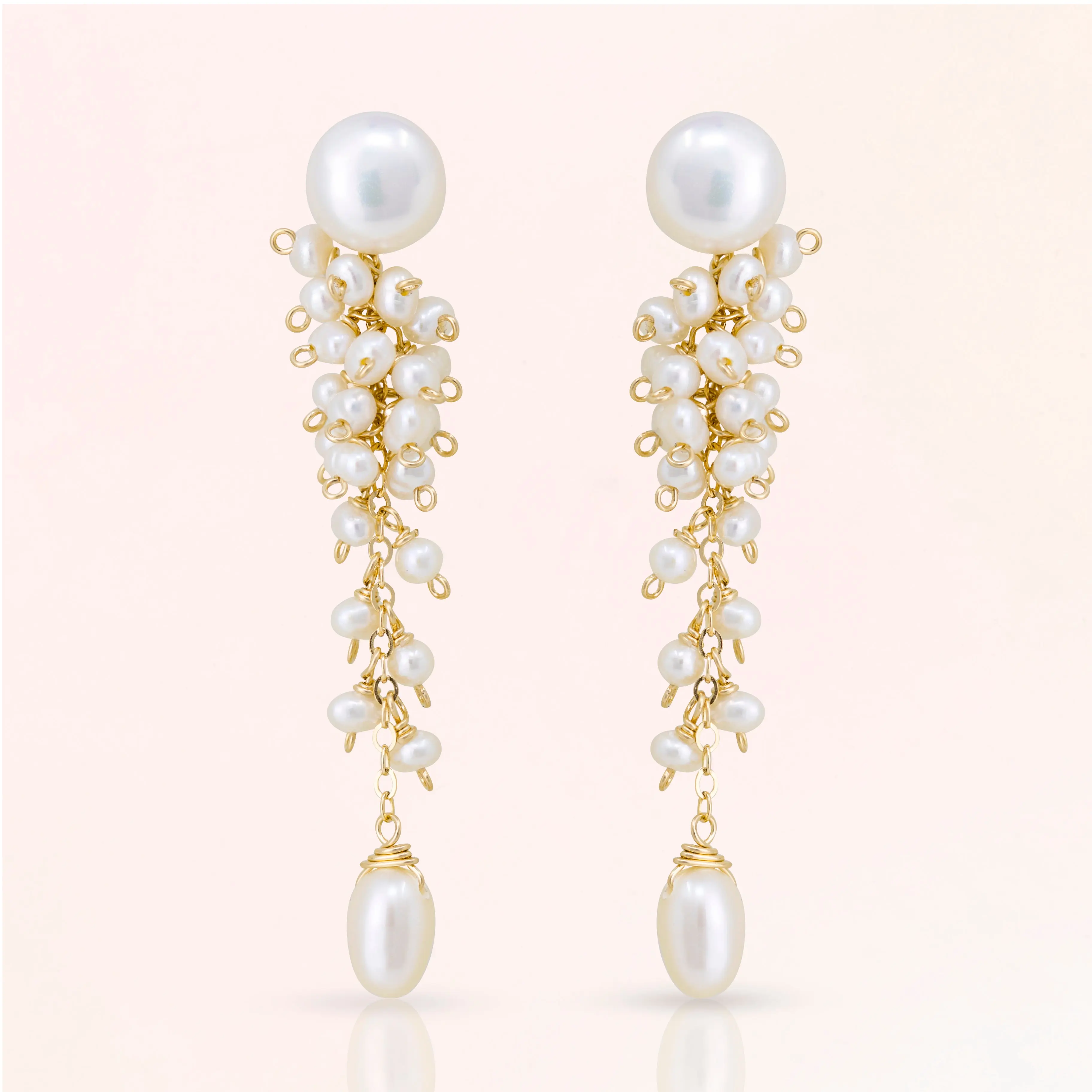Pearl Cluster Stud Earrings